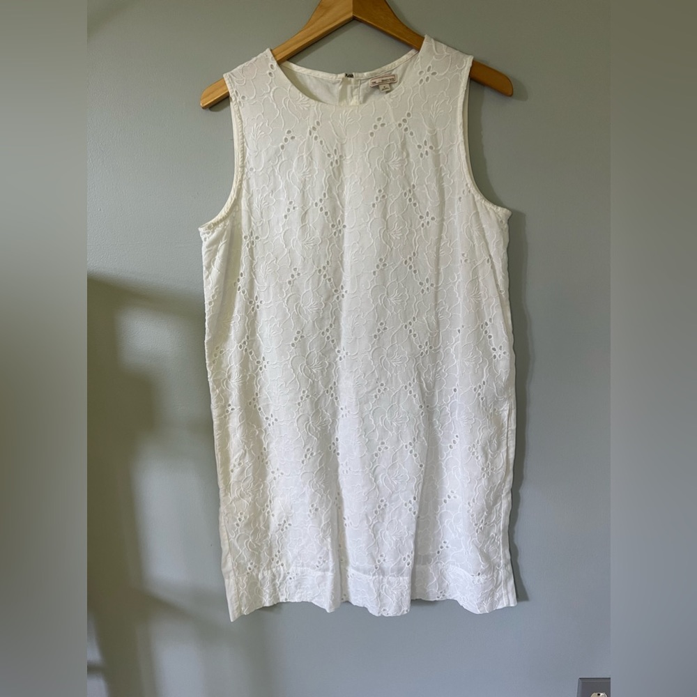 Gap white floral lace cotton dress size medium